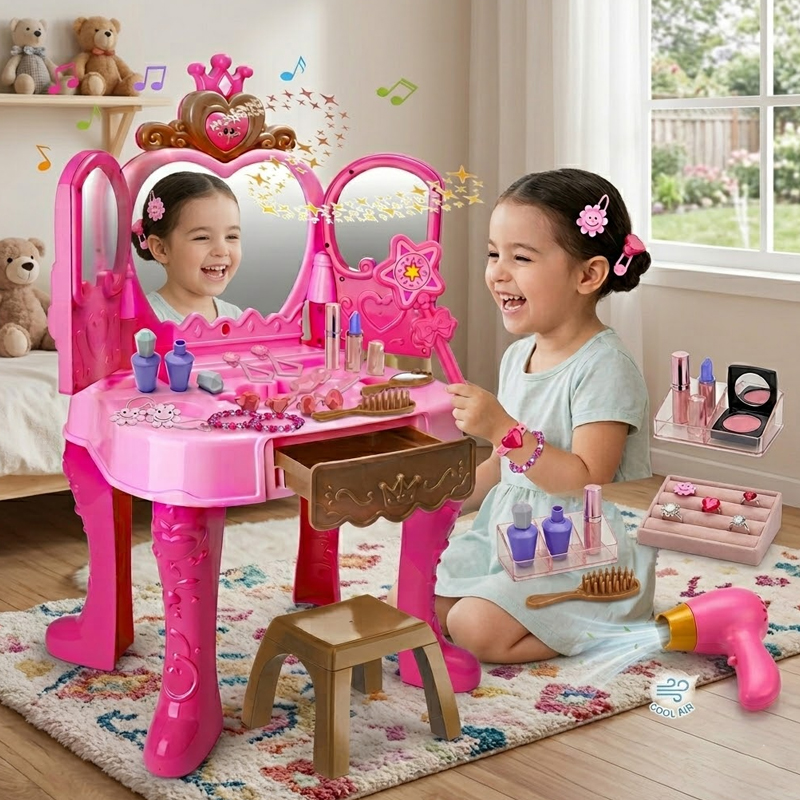 Beauty Makeup For Kids - Girls Makeup Toys Woman Career Role
