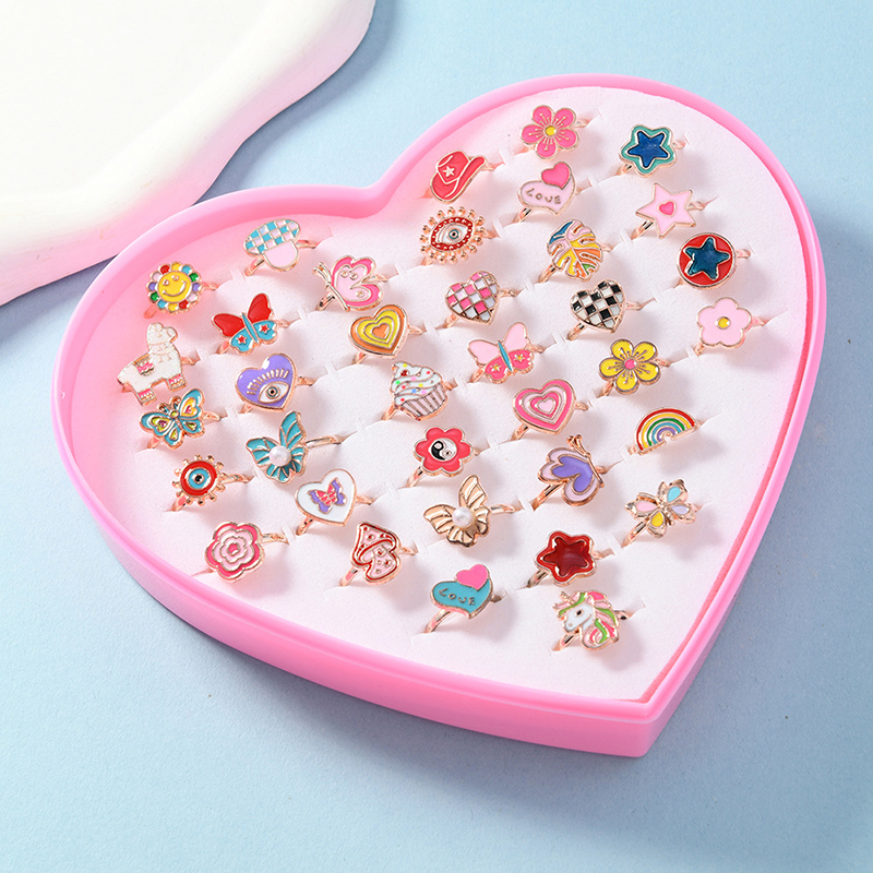Beauty Makeup For Kids - 6/12/36pcs Adjustable Rings for Girls Pretend