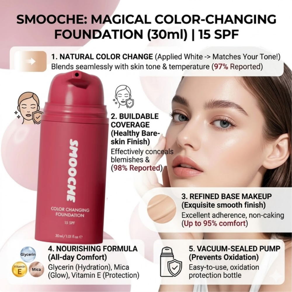 SMOOCHE Color Changing Foundat – Beauty Makeup Foundation recenzja i cena